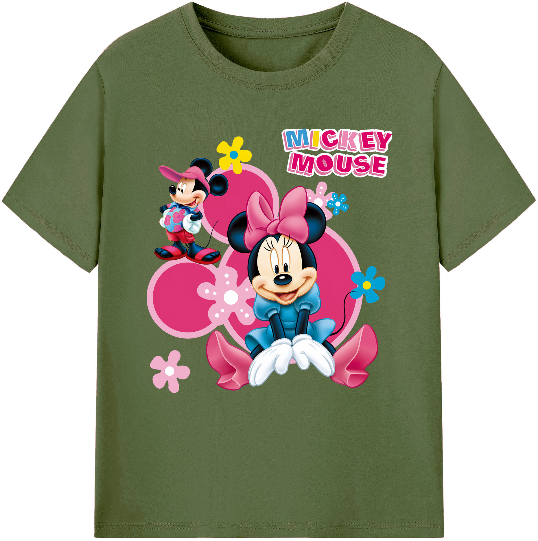 （画像用） ミッキーマウス Mickey Mouse 綿100％半袖Tシャツ（フロントプリント）